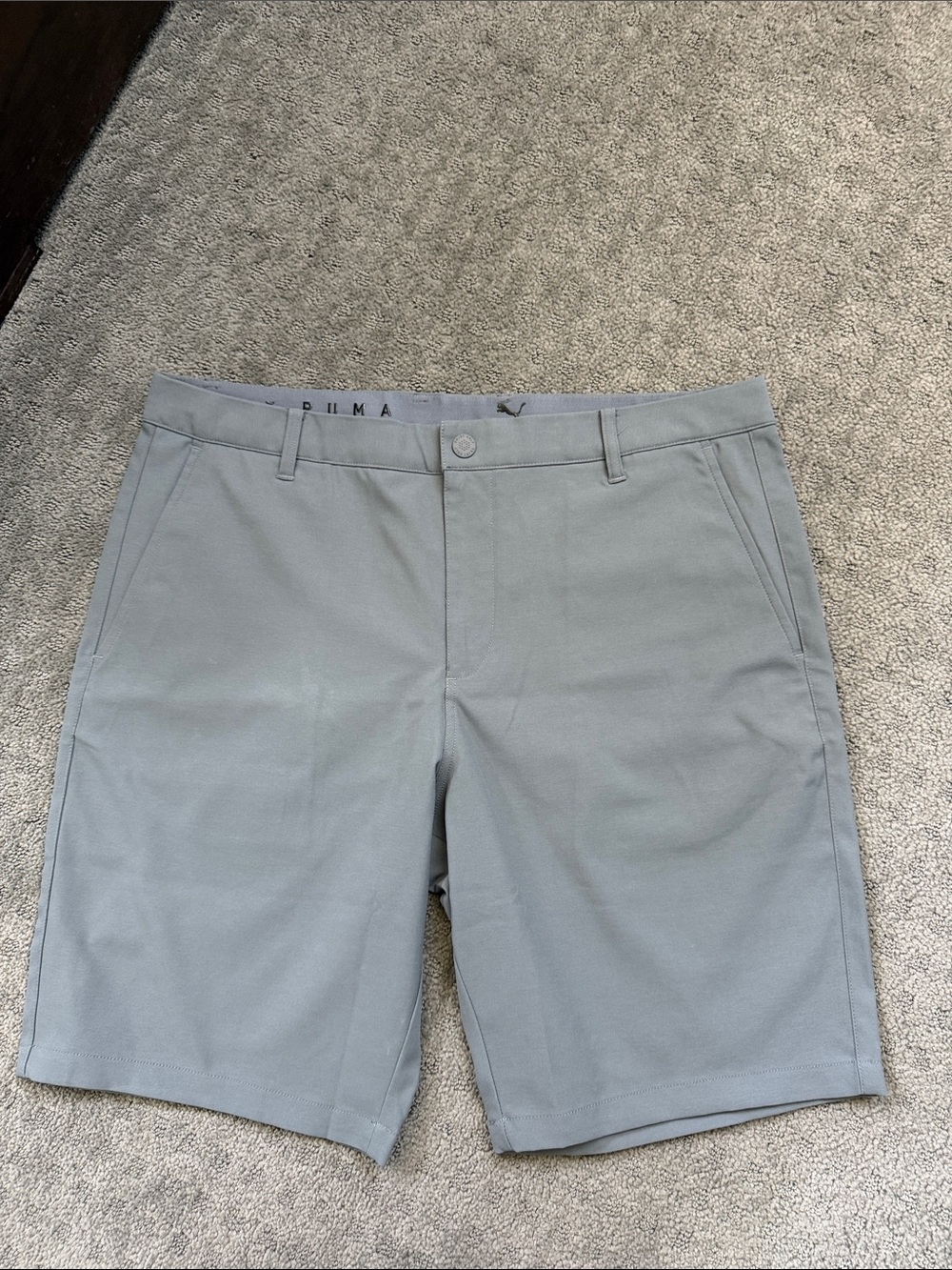 Puma Men's Light Gray Flat Front Shorts